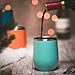 Maars Bev Stainless Steel Stemless Wine Glass Tumbler with Lid, Vacuum Insulated 12 oz Cup | Spill Proof, Travel Friendly, Fun Cocktail Drinkware - Coral