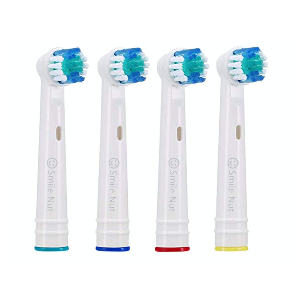 Smile Nut Replacement Toothbrush Heads 4 Pack with Dupont Indicator Bristles for Whitening & Gum Care Compatible with Oral B Toothbrush Head