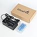 UltraFire Rechargeable Batteries 18650 Battery Charger Rechargeable Lithium Battery Button Top Battery 2200mAh MAX 3.7V (2 Pack) and 18650 Charger 18650 Battery Case for LED Flashlight Torch