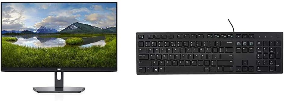 Dell SE2419Hx 23.8" IPS Full HD (1920x1080) Monitor, Black & Wired Keyboard - Black KB216 (580-ADMT)