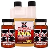 REV-X Diesel Oil Additive & Fuel Kit - 4 oz Oil Treatment (2) + 8 oz Diesel Fuel System Cleaner