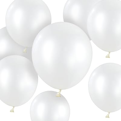 HYKJNBW Pearl White Balloons 50 Pack 12 Inch Thick Latex Birthday Wedding.
