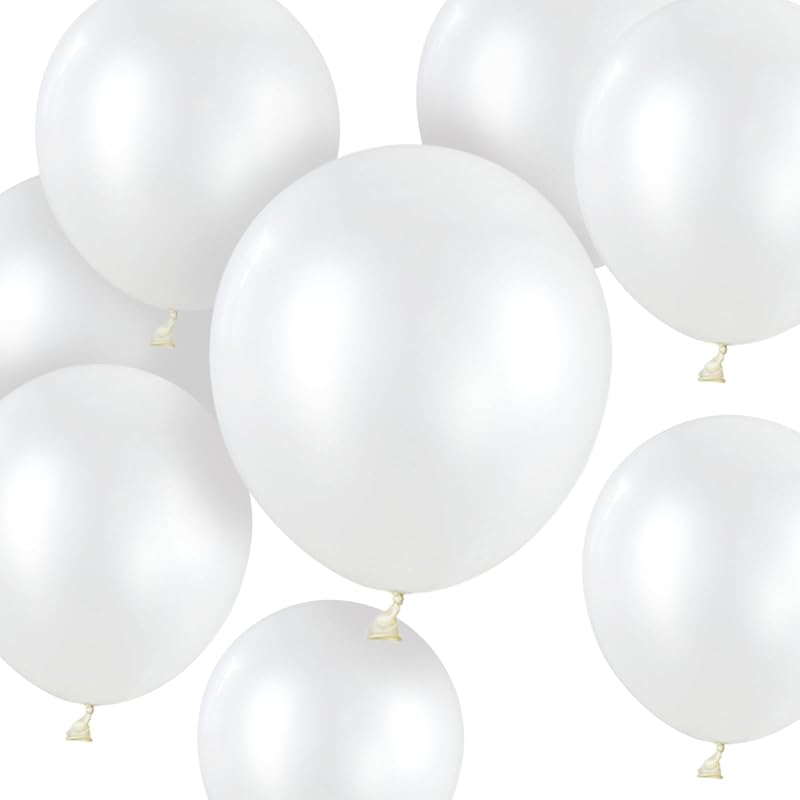 HYKJNBW Pearl White Balloons 50 Pack 12 Inch Thick Latex Birthday Wedding.