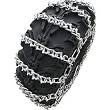 TireChain.com 25 X 8 X 12, 25 8 12 ATV UTV 2 Link V Bar Tire Chains Set of 2