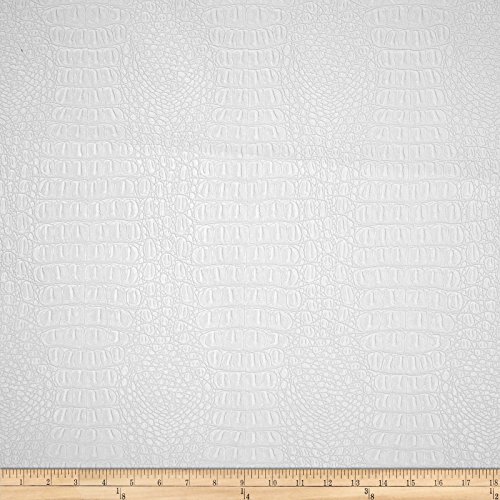 Plastex Faux Leather Gator Fabric, White