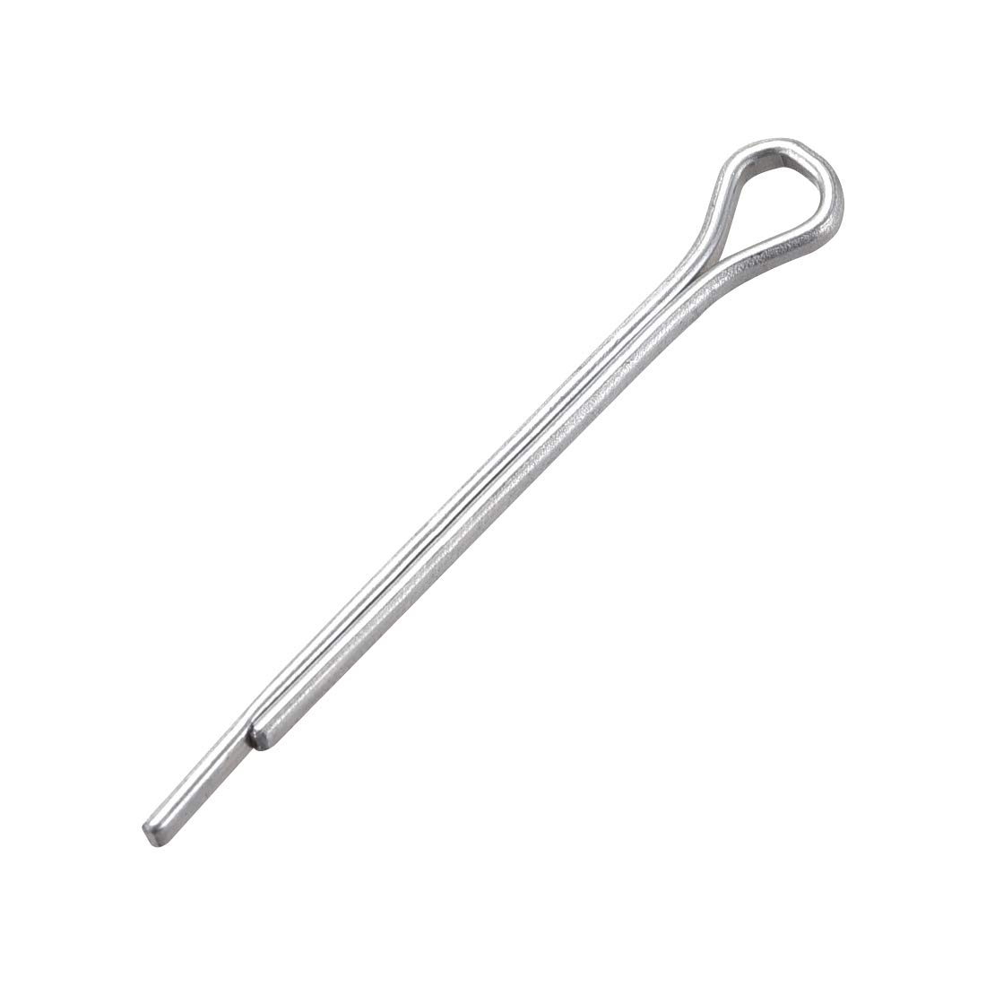 sourcing map Split Cotter Pin - 5/64 inch x 1 3/16 inch (2mm x 30mm) Carbon Steel 2-Prongs Silver Tone Fastener Clip Key 150Pcs