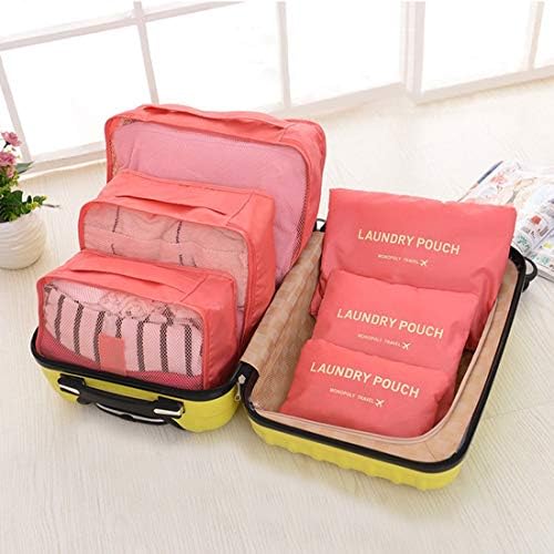JAPP 6 in 1 Polyester Waterproof Travel Laundry Pouch Cosmetics Makeup Bags Organizer (Standard Size)