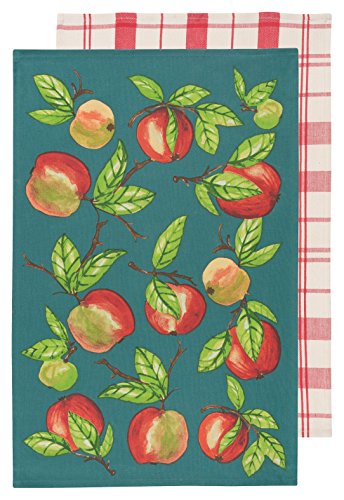 Kitchen Dishtowels, Set of Two, Apple Orchard, 2 Piece