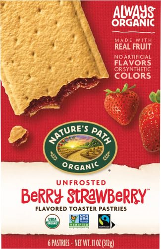 NATURE’S PATH TOASTER PASTRIES, STRAWBERRY UN-FROSTED, 6 CT