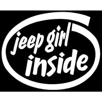 Jeep Girl Inside Sticker Decal Many Colors Ships in White