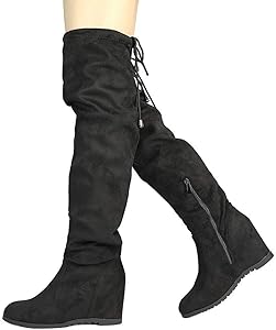 black thigh high boots amazon