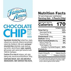 Famous Amos Cookies, Bite Size Chocolate Chip, 1.2