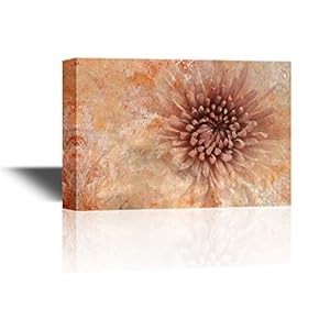 Canvas Wall Art - Retro Style Brown Abstract Flower Petal Closeup - Gallery Wrap Modern Home Art | Ready to Hang - 12x18 inches