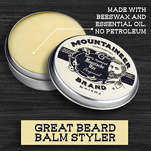 Mountaineer Brand Mustache Wax for Men 100 Natural Beeswax / Plant