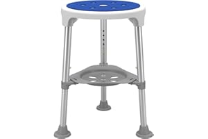 SeatYuPro Hercules Series Aluminum Bath and Shower Chair with Adjustable Height, Anti-Slip Medical Chair, 300 lb. Static Weight Capacity, Gray