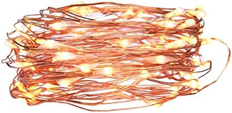 Grikey String Lights 2 Packs 40 LEDs Warm White Copper Rope Light Battery Powered LED Starry Light For Indoor Valentine's Day Party Wedding Home Decoration