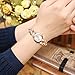 Top Plaza Fashion Womens Girls Crystal Accented Flower Design Rose Gold Metal Luxury Bracelet Watch (Rose Gold Flower Rhinestone)