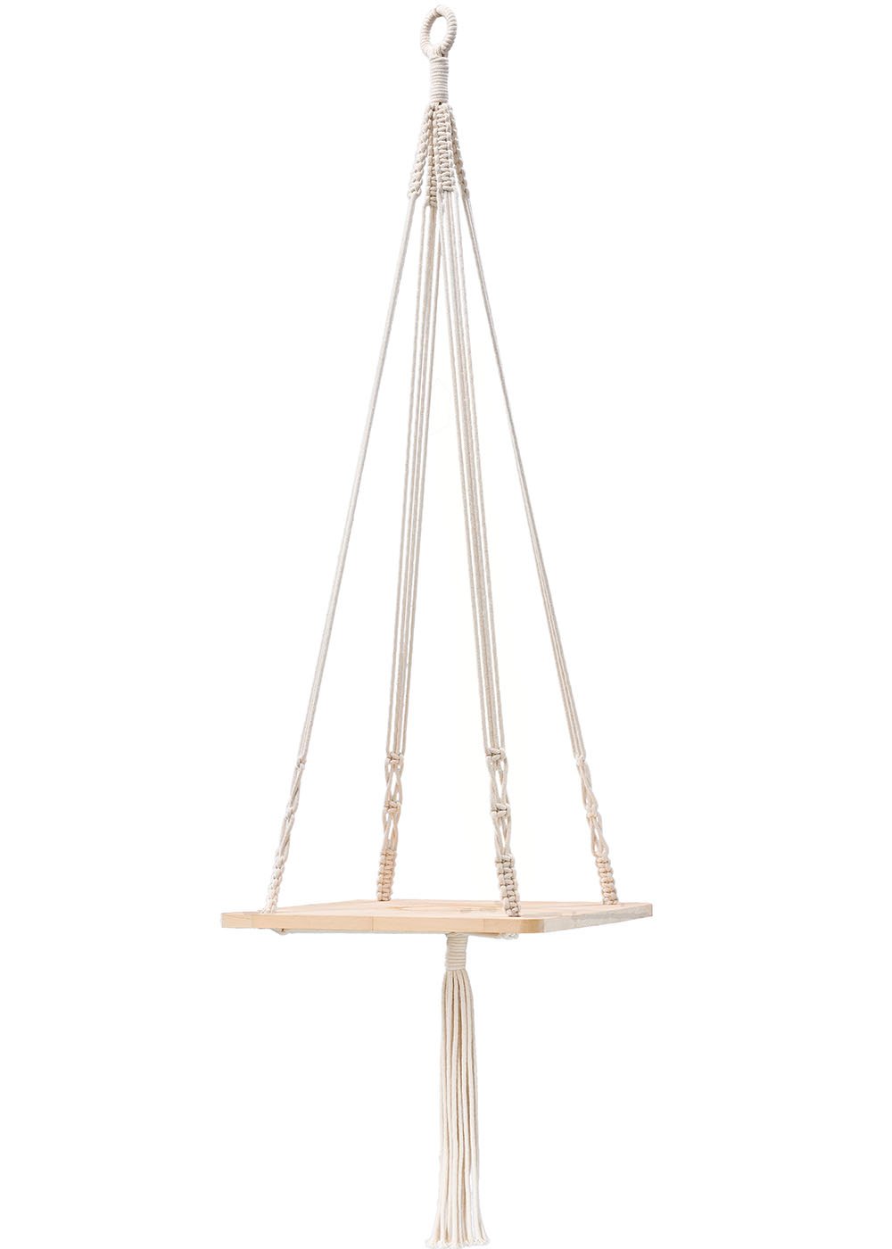 Mkouo Hanging Shelf Macrame Plant Hanger Indoor Wall Hanging Planter Basket Holder Boho Bohemian Home Decor, 114cm(L)