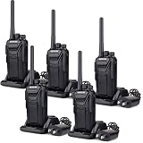 Retevis RT27 Walkie Talkies Rechargeable Long Range FRS Two Way Radio 22CH Encryption VOX 2 Way Radio (Black,5 pack)