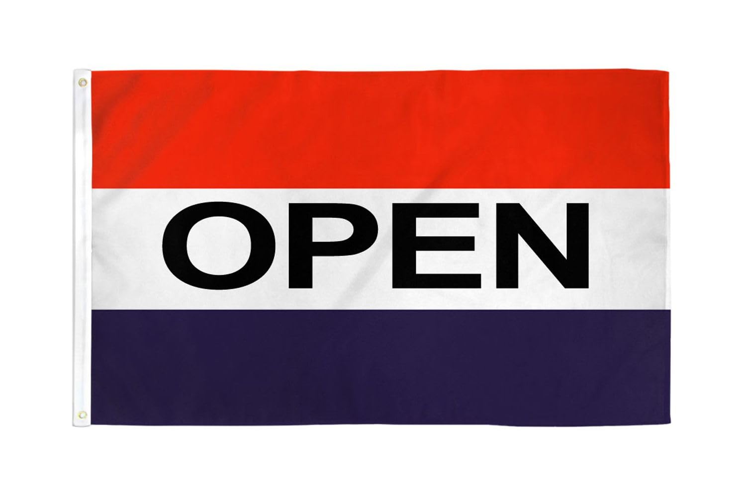 AZ FLAG - Open Red White Blue Flag - 3x5 Ft - 100D Polyester It'S Open Banner with Two Metal Grommets - Fade Resistant - Vivid Colors - 3' x 5' Feet - 150x90 Cm