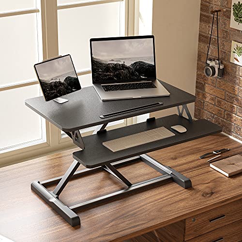FEZIBO Standing Desk Converter, 28 Inch Height Adjustable Desk Riser
