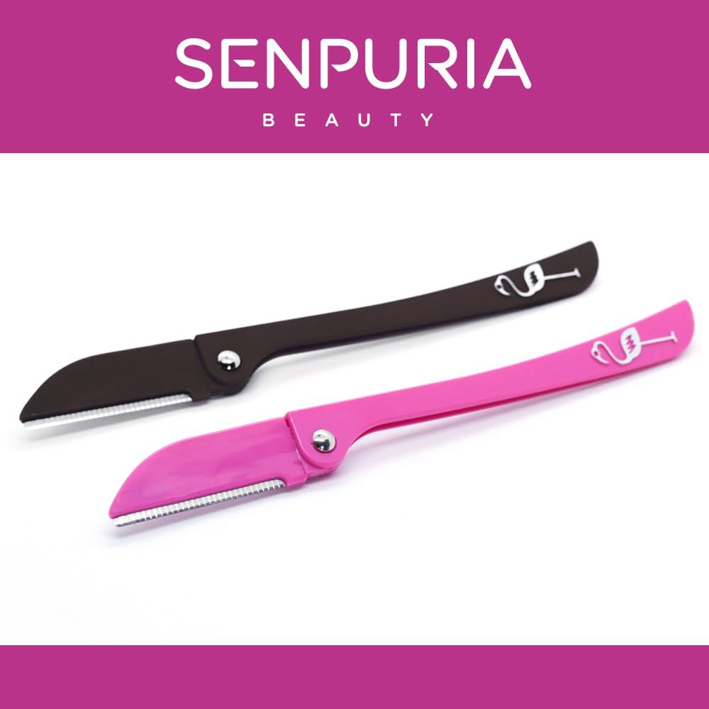 Eyebrow Styler by Senpuria Beauty - Pack of 2 (Pink & Black) The Perfect Tool for Shaping Eyebrows on The go.