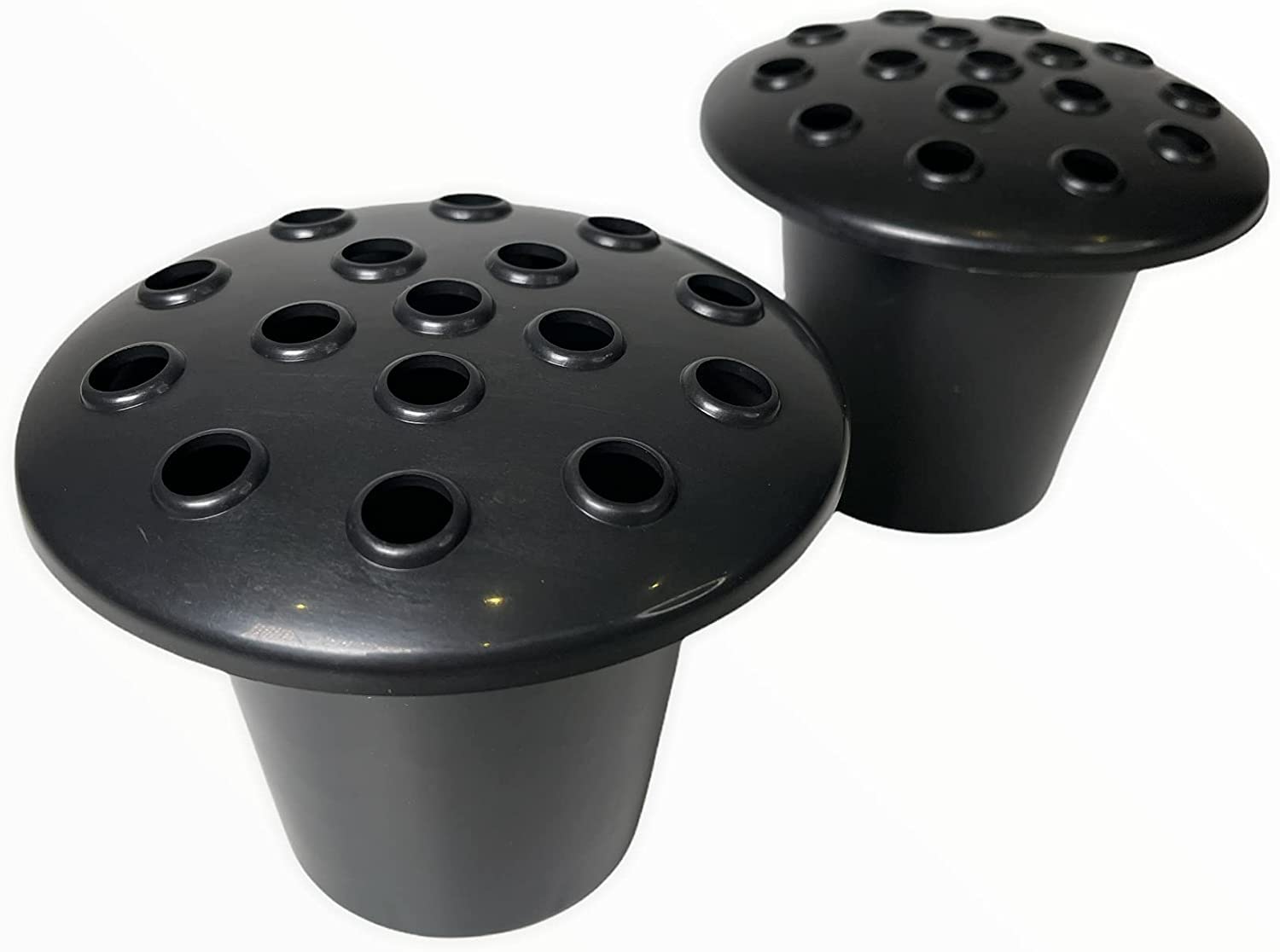 Memorial Grave Vase Inserts (Set of 2) - Sturdy Grave Flower Pots - Graveside Flower Holders for Cemetery - Flower Pots for Graveside - Gravestone, Grave Flower Holders (Black)