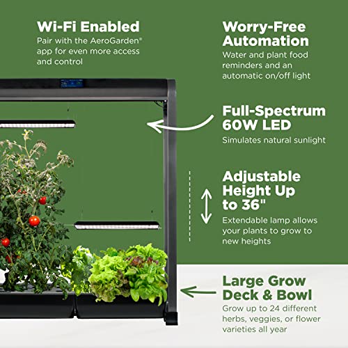 AeroGarden Farm 24XL with Salad Bar Seed Pod Kit Indoor Garden with