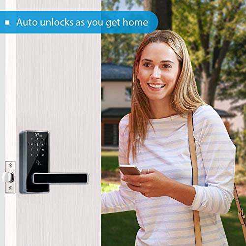 NGTeco-WiFi-Keypad-Lock-Keyless-Entry-Door-Lock-Digital-Electronic-Lock-with-WiFi-Gateway-Waterproof-Biometric-Lever-Lock-Deadbolt-5-in-1-NFC-APP-Code-Keys-and-Cards-Supported-Black