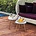 Yaheetech White Gloss Wood Nesting Tables Living Room Sofa Side End Table Set of 2