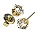 Ear Piercing Studex Earrings Gold Round 6mm Clear CZ System 75 Universal