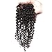 UNice Hair Icenu Series Brazilian Curly Virgin Hair 3 Bundles with 4x4 Lace Closure 100% Unprocessed Human Hair Extensions Weave Natural Color (10 12 14+10, Free Part Lace Closure)