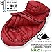 Hyke & Byke Quandary 15 F Hiking & Backpacking Sleeping Bag - 3 Season, 650FP Duck Down Sleeping Bag - Ultralight - Maroon - 78in - Regular