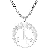 EUEAVAN Lilith Necklace for Women Sigil of Lilith Goddess Moon Phase Pendant Necklace Witch Pagan Hecate Mythology Amulet Triple Moon Goddess Jewelry Witchy Gifts Men