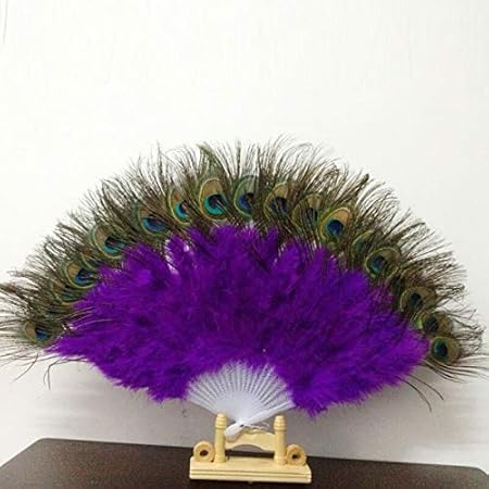 Party Diy Decorations Peacock Feather Hand Fan Dancing Bridal