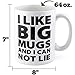 BigMouth Inc. Extra Large Coffee Mug 64 Oz - Giant Tall Ceramic Coffee Cup - Sturdy, Microwave Safe - Funny Huge Cup - Cool Gag Gift, White/Black