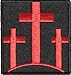 Three Crosses Patch embroidered Christian patch - By Patch Squad (Red on Black)