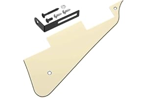 MECCANIXITY 3 Ply LP Guitar Pickguard, 2-Hole Electric Guitar Pickguard Scratch Plate with Black Chrome Bracket for Les Stand