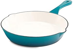 Crock Pot Artisan 10 Inch Enameled Cast Iron Round Skillet, Teal Ombre