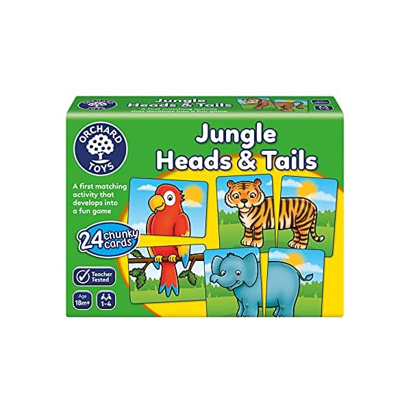 Orchard Toys Jungle Heads and Tails Game, Educational Game, 2 in 1 Activity, Educational Memory Game, Age 18 months…