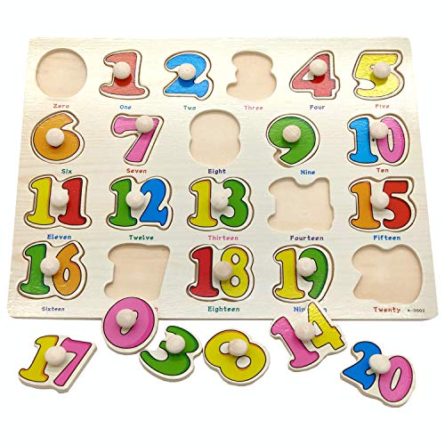 Wooden Puzzle Board(Set of 3) - Wooden Numbers, Alphabet and Insect Puzzle,Best Educational Gifts for Preschool Boys and Girls Ages 2-6 Years Old