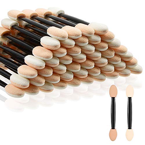 Eyeshadow Applicators, MORGLES 50pcs Disposable Eyeshadow Brushes Set for Make Up Adult Women, Black