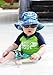 Toddler Boys Quick Dry Sun Protection Hat 50 UPF, Drawstring Adjustable, Stay-on (M: 6-18m, Blue Plaid)
