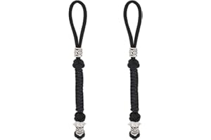 DELORIGIN 2pcs Knife Lanyards with Alloy Beads Tactical Lanyard Car Keychain with Strap for Backpack Camping