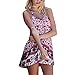 PinRoad Women Ethnic Elephant Print Summer Beach Mini Tank Dresses