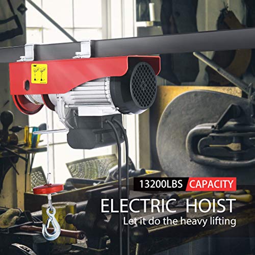 VIVOHOME Electric Hoist, 110V 1320 Lbs Winch with Remote Control, Zinc-Plated Steel Wire Hoist for Garage, Warehouses, Factories 38ft Lifting Height with Emergency Stop Switch ETL Listed - Image 2