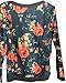 Oops Style Womens Crewneck Long Sleeve Printed Floral Pullover Sweatshirts