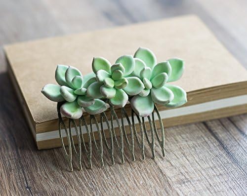 Succulent hair comb - succulent wedding - succulent headpiece - flower hair comb - botanical hair piece - flower headpiece - tropical comb
