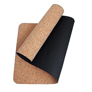 Boshiho Cork Yoga Mat,High Density Eco-Friendly Natural Cork + TPE Exercise Thick Fitness Yoga Mat Non Slip for Home, Pilates,Aerobic,Gym & Workout (with Free Carry Strap Yoga Bag)
