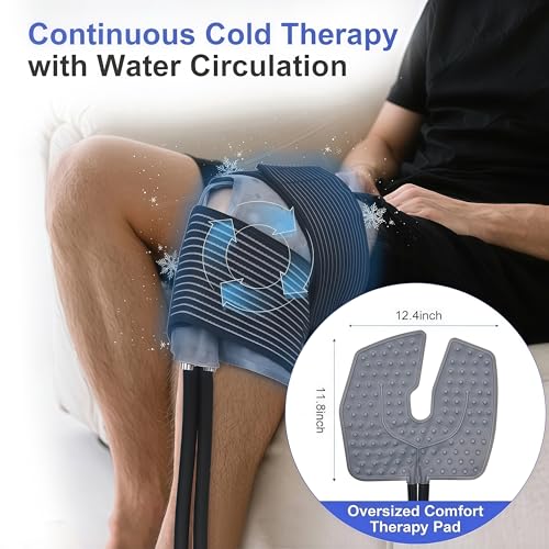 2026 Upgraded Ice Machine for Knee After Surgery, Portable Cold Therapy Machine with Timer, Silent Pump, Pain Relief System, Comfort Pad for Knees Waist Elbows Hip and Ankle, Dad Gifts & Mom Gifts